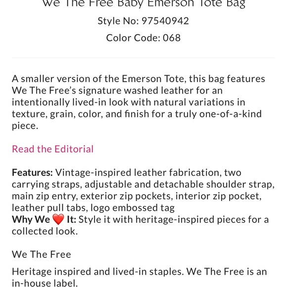 NWOT We the Free baby Emerson tote - Picture 5 of 9